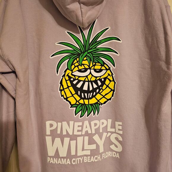 Pineapple Willy’s Hoodie Panama City Beach Graphic Sweatshirt Purple Gildan L - Picture 8 of 8